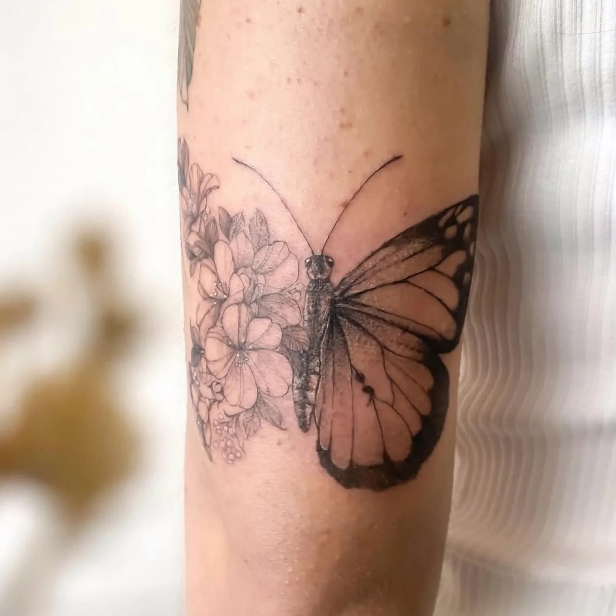 close-up of colorful tattoo on skin