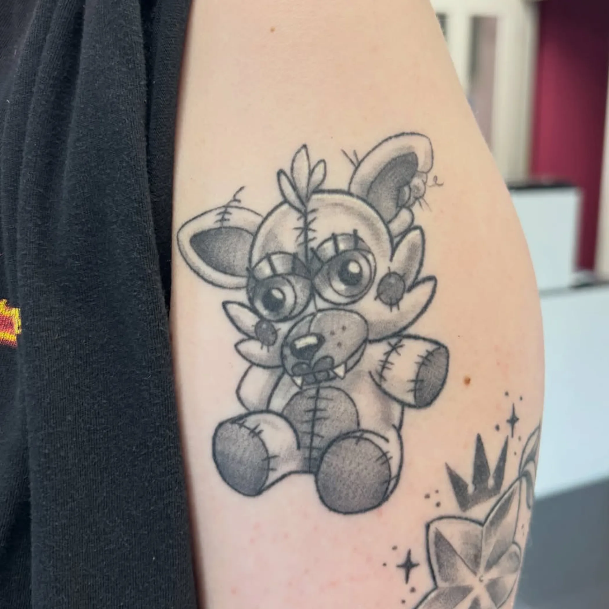 close-up of fresh tattoo on skin